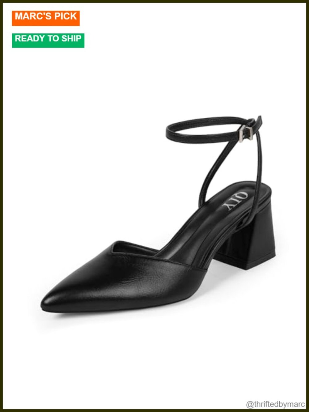 Women's Chunky Heel Closed Toe Pumps Faux Leather Block Heel Strappy Dress Shoes